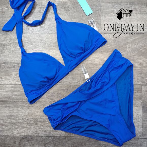 Yonique Halter Bikini Swimsuit Size L - Picture 3 of 7